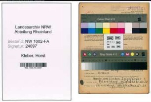 Entnazifizierung Horst Kleber, geb. 22.10.1893 (Kaufmann)