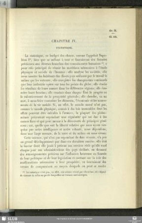Chapitre IV. Statistique
