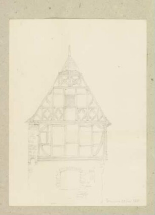 Fassade eines Fachwerkhauses in Pommern an der Mosel