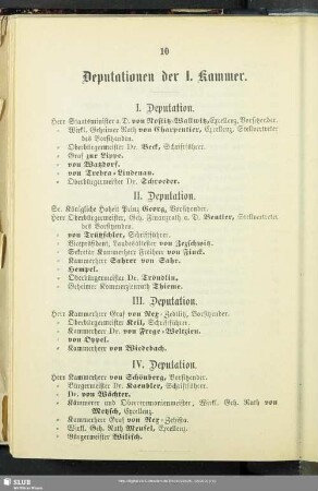 Deputationen der I. Kammer