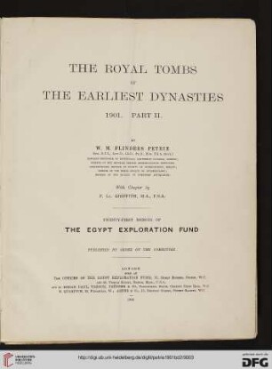 Part II: The royal tombs of the first dynasty: 1901