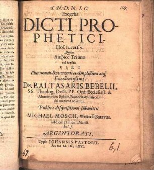 Exegesis Dicti Prophetici Hos. 13. vers. 9.