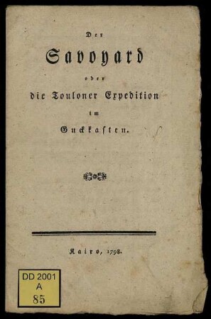 Der Savoyard oder die Touloner Expedition im Guckkasten