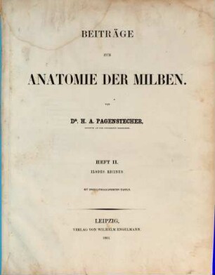 Beiträge zur Anatomie der Milben, II. Ixodes ricinus