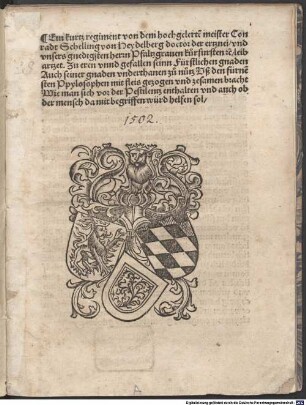 Regiment, wie man sich vor der Pestilentz enthalten ... sol