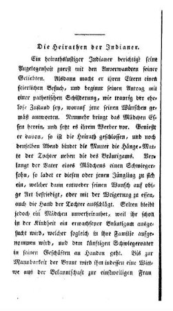 Die Heirathen der Indianer