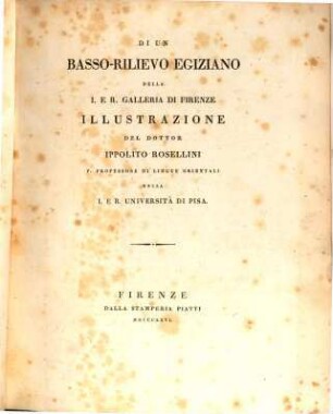 Di un basso-rilievo Egiziano della galleria di Firenze illustrazione