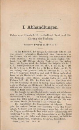 417-429 Ueber eine Handschrift , enthaltend Text und Erklärung der Psalmen