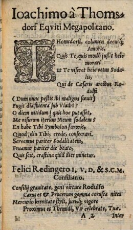 M. Balthaseris Exneri Poetae Caesarii & Not. Publ. Carminum juvenilium Octernio ..., 8. Octernio VIII.