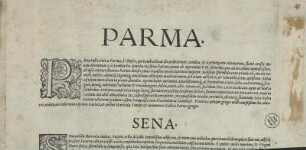 Ansicht von Parma, Italien, Kupferstich, um 1593 : Parma / [Stecher: Franz Hogenberg?. Hrsg.: Georg Braun]. - [Coloniae Agrippiae] : [Auctores] , [um 1593]. - 1 Vogelschauansicht : Radierung ; 23 x 12 cm +++ Auch ersch. in: Civitates orbis terrarvm