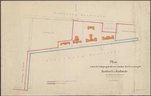 Plan ueber die Verlegung der Grenze zwischen den Gemarkungen Hardtwald und Karlsruhe im Amtsbezirke Karlsruhe