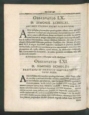 Observatio LXI. - LXXX.