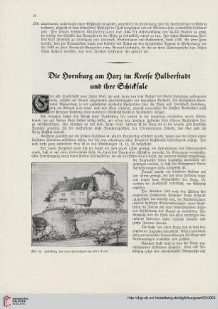 25: Die Hornburg am Harz im Kreise Halberstadt und ihre Schicksale, [1]