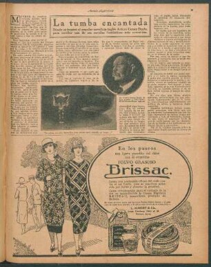 La tumba encantada : Dónde se inspiró el popular novelista inglés Arturo Conan Doyle, para escribir una de sus novelas fantásticas más conocidas