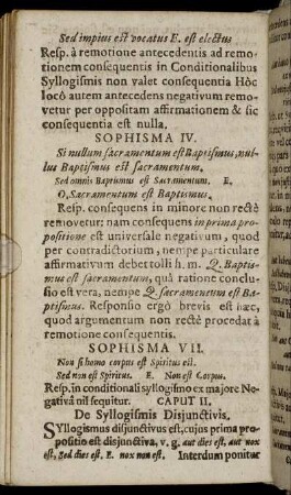 Caput II. De Syllogismis Disjunctivis.