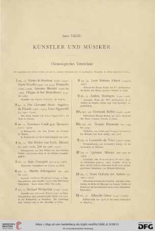 Chronologisches Verzeichnis