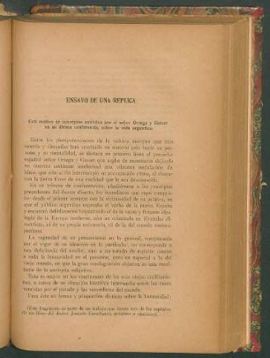 Ensayo de una réplica : Con motivo de conceptos emitidos por el señor Ortega y Gasset en su última conferencia sobre la vida argentina