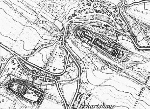 Eckartsberga, Eckartsberga, Lageplan mit Ortslage Mallendorf und Burgen
