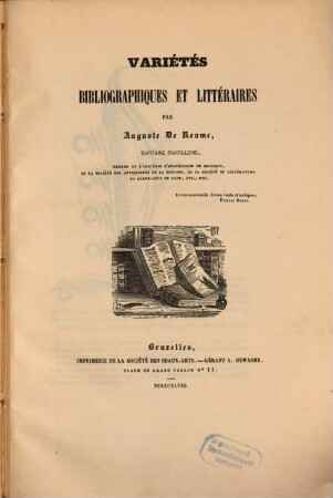 Variétés bibliographiques et littéraires