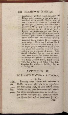 Articulus III. Duæ Naturæ Contra Eutychen.
