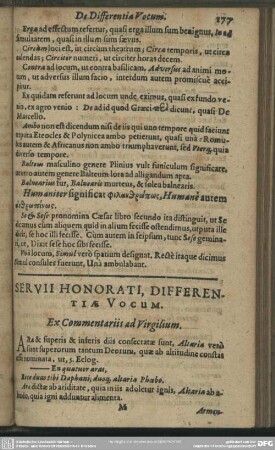 Servii Honorati, Differentiae Vocum