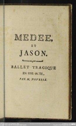 Medee, Et Jason : Ballet Tragique En Une Acte ...