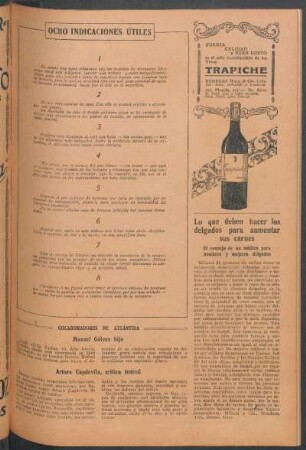 Ocho indicaciones útiles