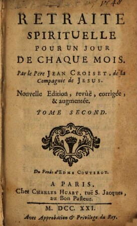 Retraite Spirituelle Pour Un Jour De Chaque Mois, 2