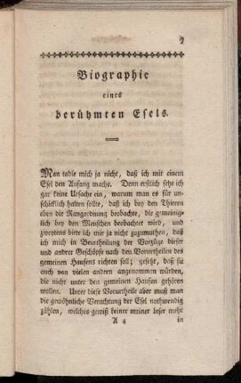 Biographie eines berühmten Esels.
