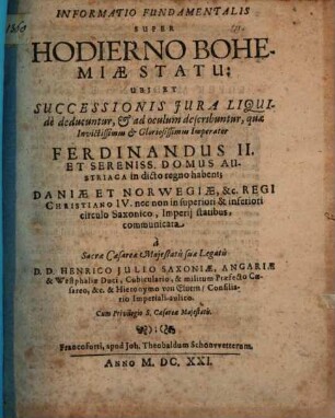Informatio fundamentalis super hodierno Bohemiae statu