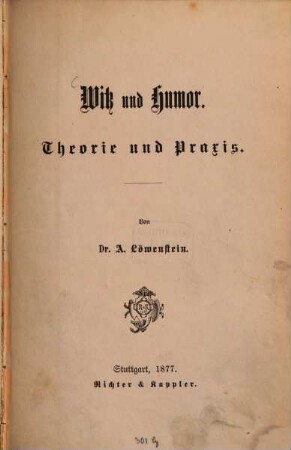 Witz und Humor : Theorie und Praxis