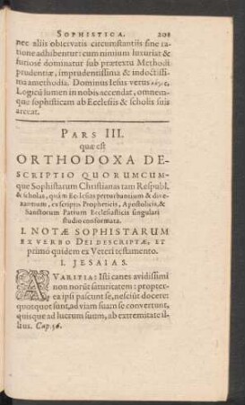 I. Notae Sophistarum Ex Verbo Dei Descriptae, Et primo quidem ex Veteri testamento.