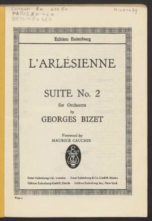 L'Arlésienne : Suite No. 2 : for orchestra