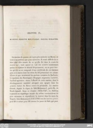 Chapitre IX. Marine; Marine Militaire; Ports; Pirates.