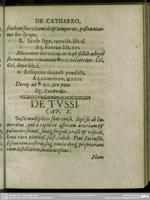 Cap. X. De Tussi