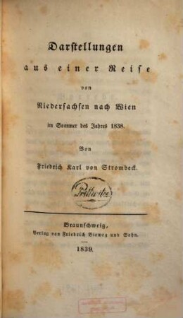 Darstellungen aus meinem Leben und aus meiner Zeit : in zwei Theilen, 7. Darstellungen aus einer Reise von Niedersachsen nach Wien