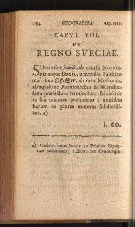 Caput VIII. De Regno Sveciae