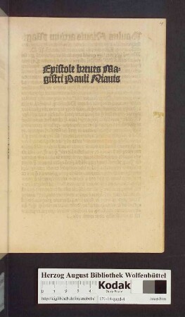 Epistole breues magistri Pauli Niauis