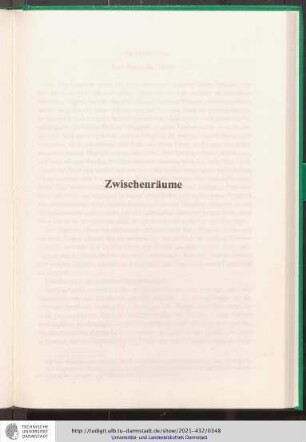 Zwischenräume