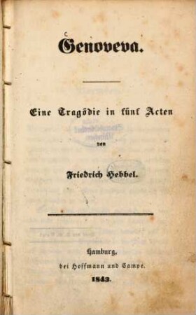 Genoveva : Eine Tragödie in fünf Acten
