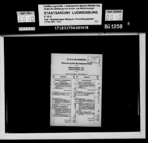 Haushaltsplan 1942