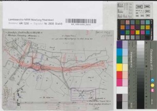 Lageplan zu einer Wegeverlegung in Stat. 78+36 der Nebenbahn Finnentrop-Wennemen, M. 1:2.500 Stnr.: 89, Iwü, Bunr.: 7, Blnr.: 1