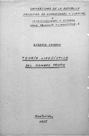 Teoría lingüística del nombre propio