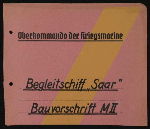 Bauvorschrift M II Mutterschiff "A" "Saar"
