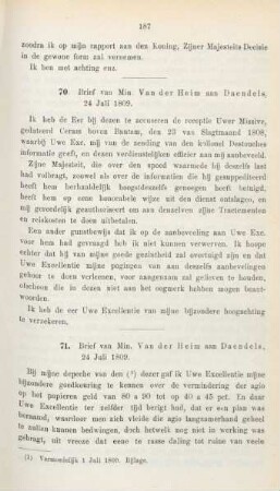 70. Brief van Min. Van der Heim aan Daendels, 24 Juli 1809
