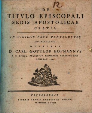 De titulo episcopali: Sedis apostolicae gratia