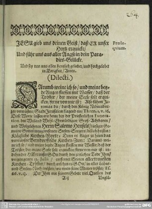 Leichenpredigt : Textus. Exordium. Tractatio