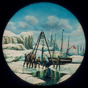Laterna-magica-Bild: Furchtbare Fahrt zwischen Eismassen