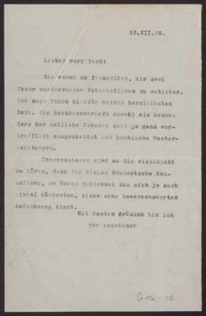 Schreiben an Herrn Bard (Brief)