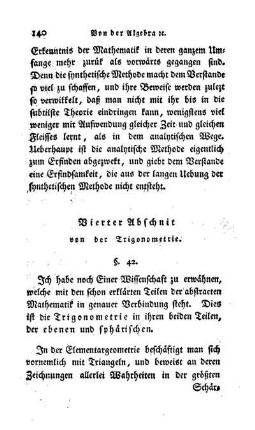 § 42. Unzulänglichkeit der Elementargeometrie für die Praxis